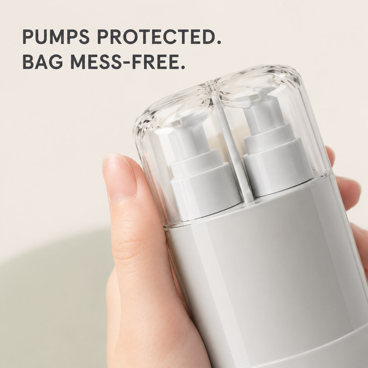 Protective cap covering the dispensers